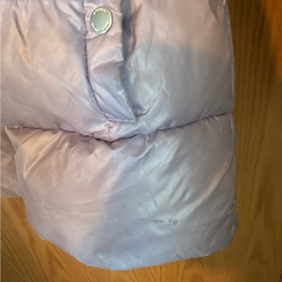 Michael Michael Kors Lilac Belted Puffer Jacket with Faux Fur Trim, Girls 10-12 - Picture 4 of 5